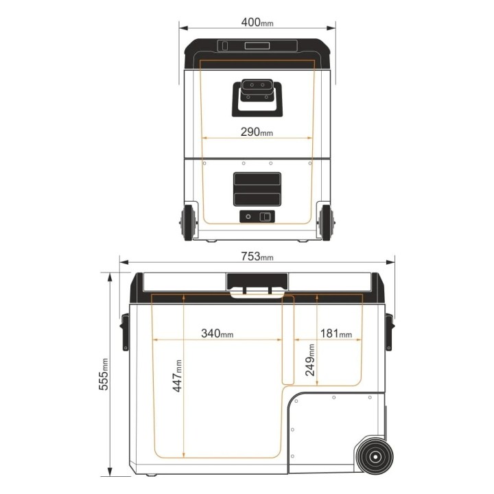 Przenośna lodówka kompresorowa Yolco TCX60 Sand 60 l Dual-Zone - ujęcie 19