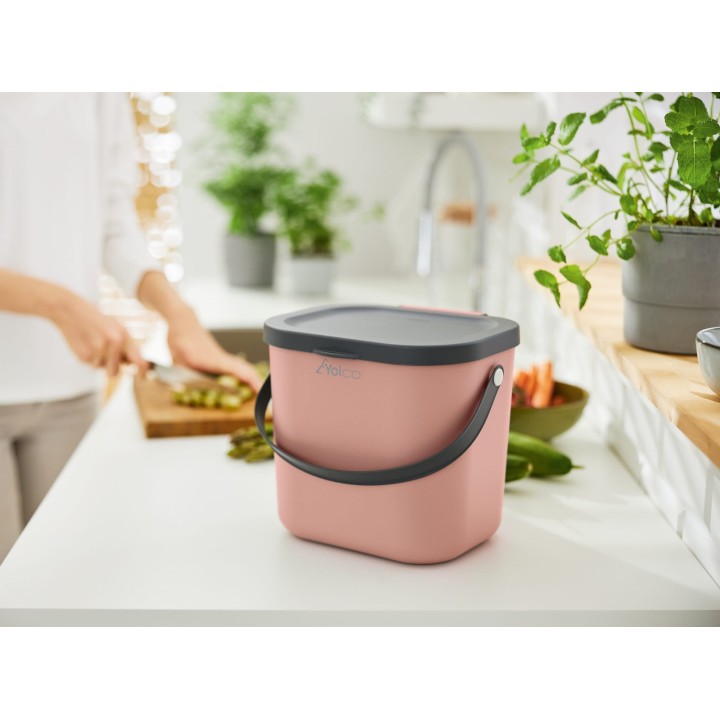 Pojemnik z pokrywą Mini multibag Yolco Albula 6 l, różowy - ujęcie 2