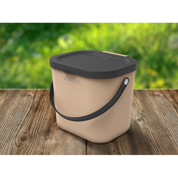 Pojemnik z pokrywą Mini multibag Yolco Albula 6 l, beżowy - ujęcie 3