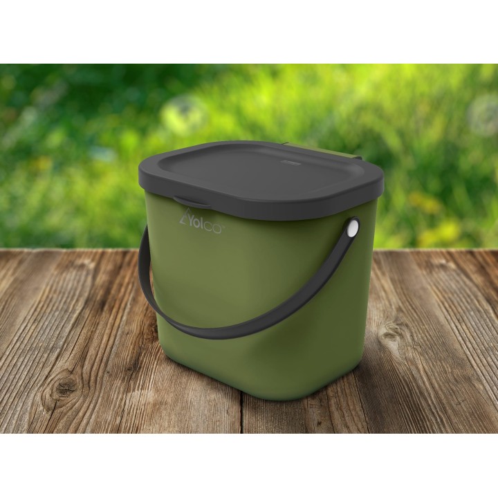 Pojemnik z pokrywą Mini multibag Yolco Albula 6 l, oliwkowy - ujęcie 3