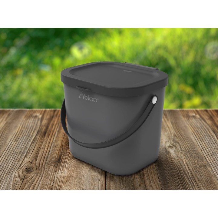 Pojemnik z pokrywą Mini multibag Yolco Albula 6 l, grafitowy - ujęcie 3
