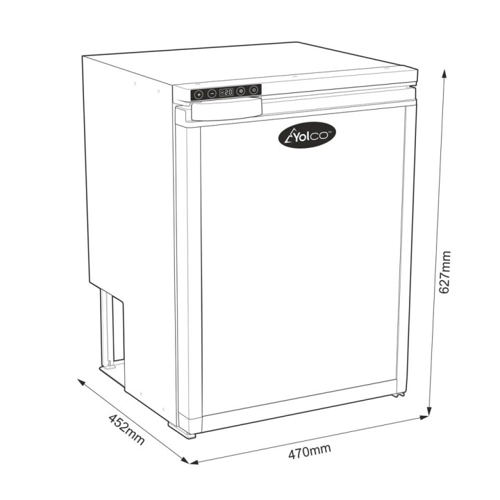 Yolco KL65N – lodówka 59 l z zamrażalnikiem 14 l, 12/24V
