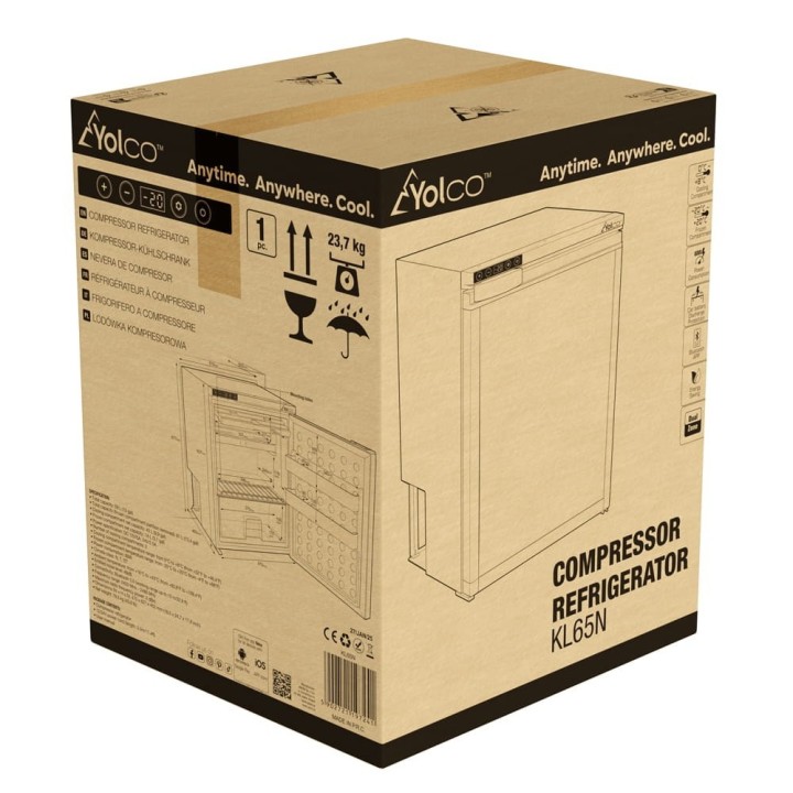 Yolco KL65N – lodówka 59 l z zamrażalnikiem 14 l, 12/24V