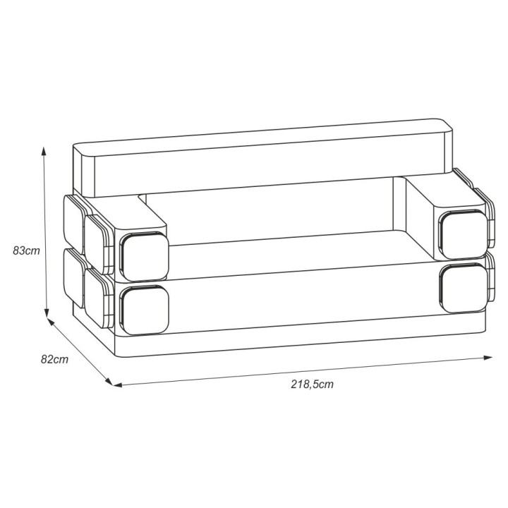 Sofa dmuchana Yolco GS6KW z kieszeniami, szer. 218,5 cm, do 300 kg - ujęcie 19