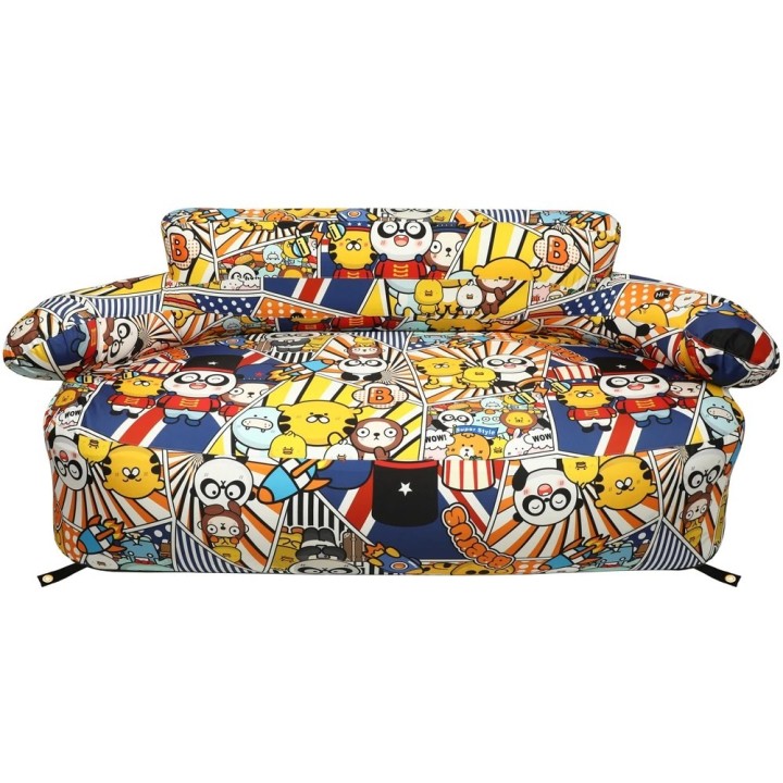 Sofa dmuchana Yolco GS2W z kolorowym nadrukiem, szer. 171 cm, do 400 kg - ujęcie 4