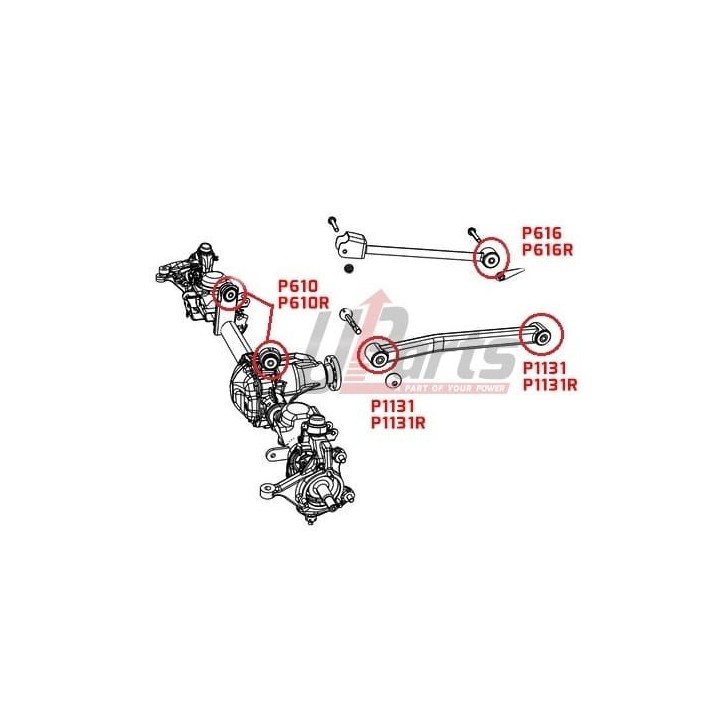 Tuleje drążka stabilizatora tylnego Jeep Wrangler | Kalgum