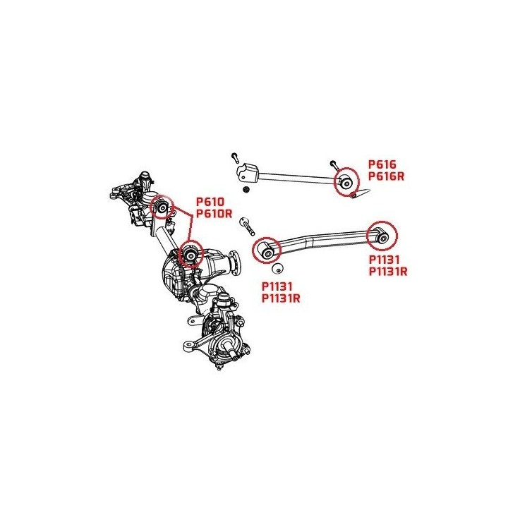 Tuleje wahacza przedniego dolnego Jeep Wrangler JL (IV) Kalgum - ujęcie 2