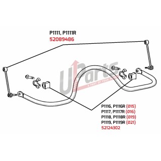 Tuleje stabilizatora tylnego 21 mm Jeep WK / WH | Kalgum