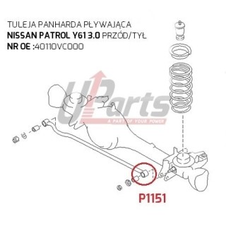 Tuleja drążka Panharda pływająca Nissan Patrol Y61 3.0, przód / tył Kalgum - ujęcie 2