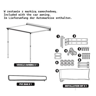 Markiza samochodowa 2x3 m z kasetą PVC – pol | Szekla4x4