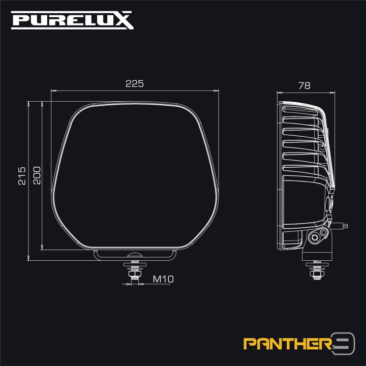 Purelux Panther 9 - reflektor LED 23 cm, 210 W, ECE
