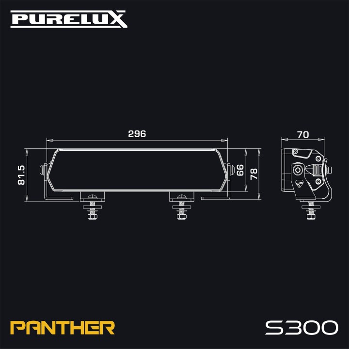Purelux Panther S300 Gen4 - belka LED 30 cm, 144 W, ECE