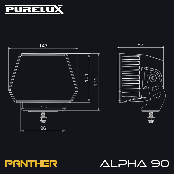 Purelux Panther Alpha 90 - lampa robocza LED 15 cm, 90 W