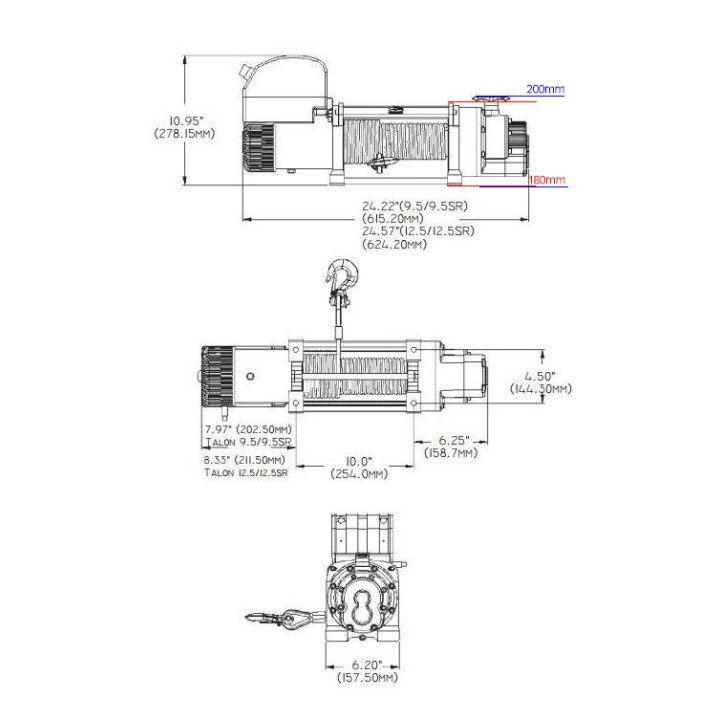 Wyciągarka TALON 12.5 SR 12V z liną syntetyczną