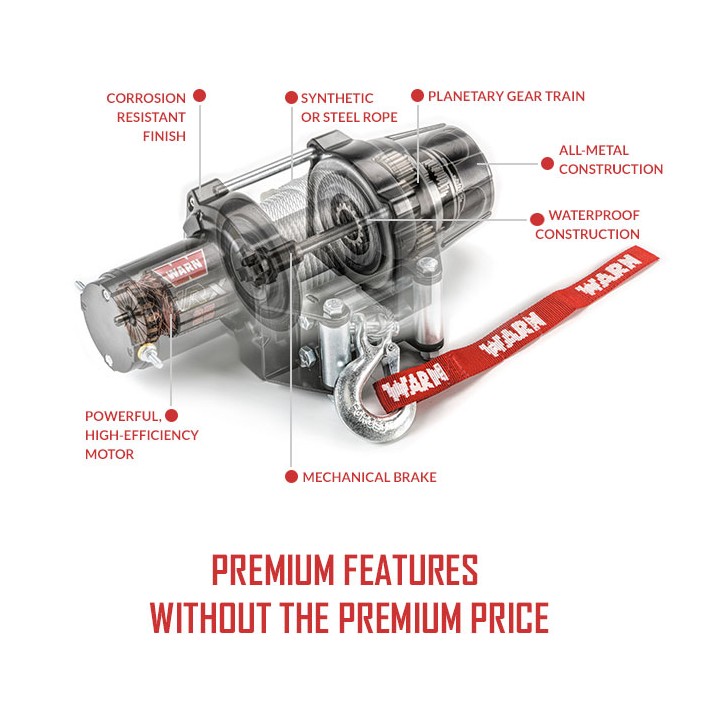 Warn VRX 35-s lina syntetyczna Powersports Winch Moose wyciągarka