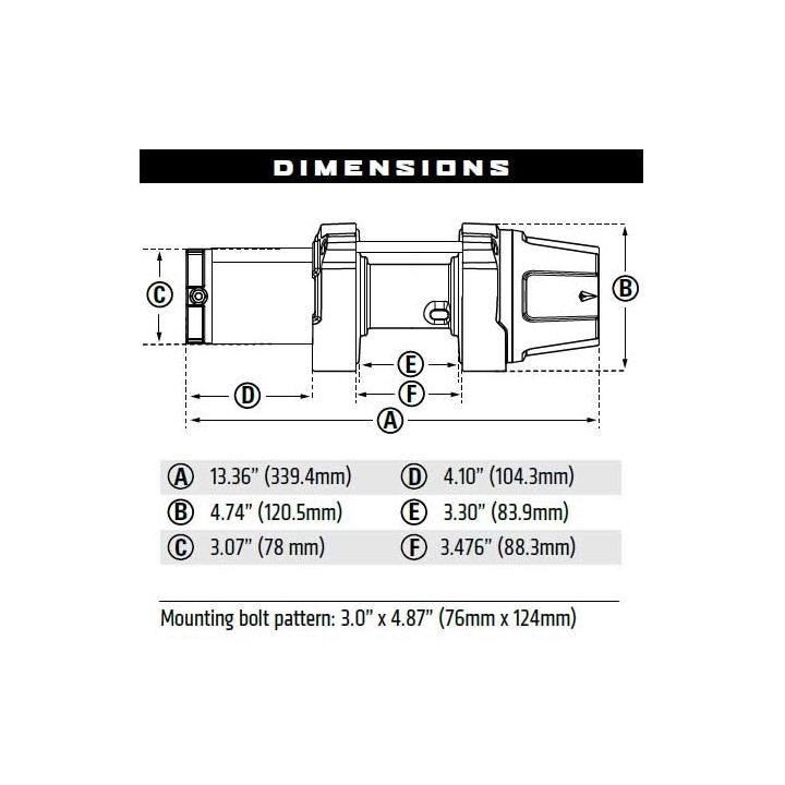Warn VRX 35-s lina syntetyczna Powersports Winch Moose wyciągarka
