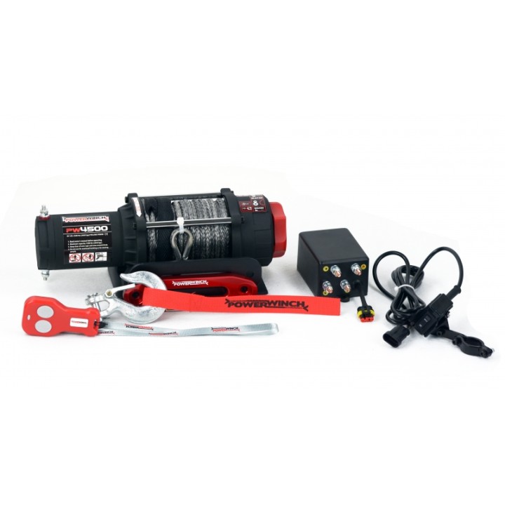 Wyciągarka PW4500SR 2041kg Powerwinch 12V z liną syntetyczną ze sterowaniem bezprzewodowym 