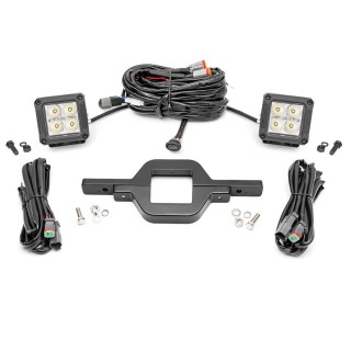 Mocowanie lamp LED Chrome Series z Amber DRL do haka holowniczego Rough Country