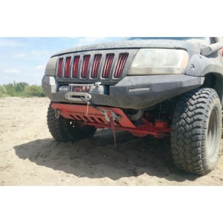 OSŁONA CZOŁOWA Z UCHWYTAMI DO SZARPANIA-HOLOWANIA JEEP GRAND CHEROKEE WJ WG 1999-2004 CZERWONA