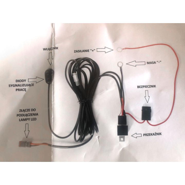 Zestaw kabli 40A 3m wiązka instalacji lamp LED