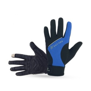 Rękawice skórzano tekstylne model PH008 rozm XL czarno niebieskie
