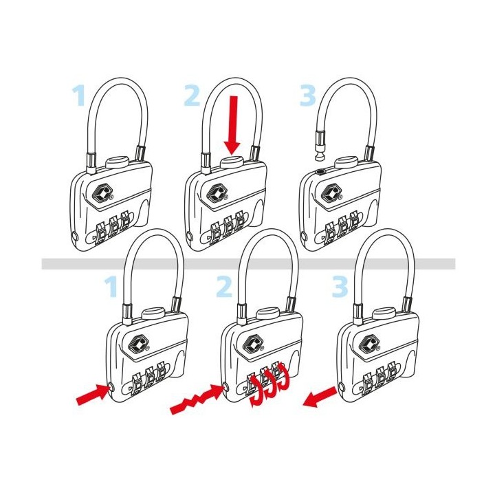 Kłódka z linką na bagaż Travellock Cable TSA - TravelSafe