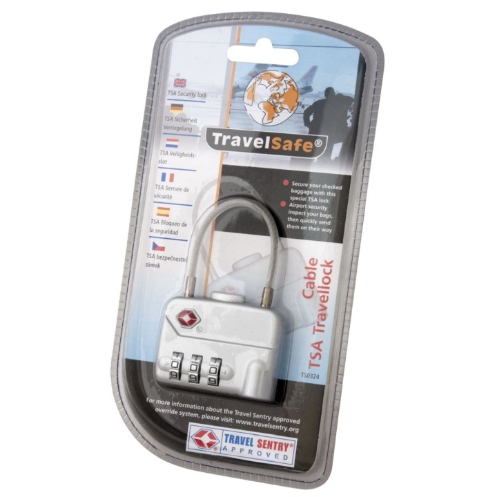 Kłódka z linką na bagaż Travellock Cable TSA - TravelSafe