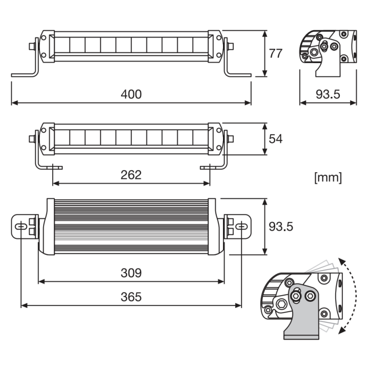 Lightbar FX250-SP Osram 30W 2700lm 9x40x7,7 z Homologacją ECE