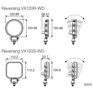 VX120R-WD LED Light 1100lm 15W 12x4,8