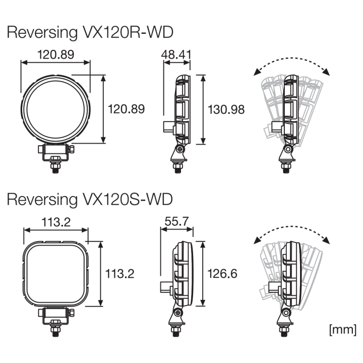VX120S-WD LED Light 1100lm 15W 11,3x5,5