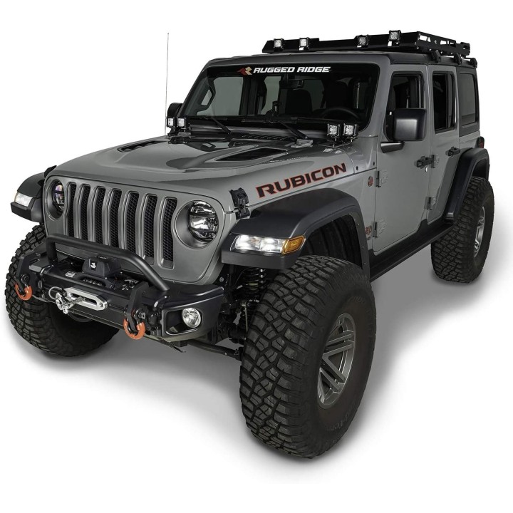 Przedni zderzak Arcus, z mocowaniem wyciągarki, odbojem i hakami, 18-19 Jeep Wrangler JL