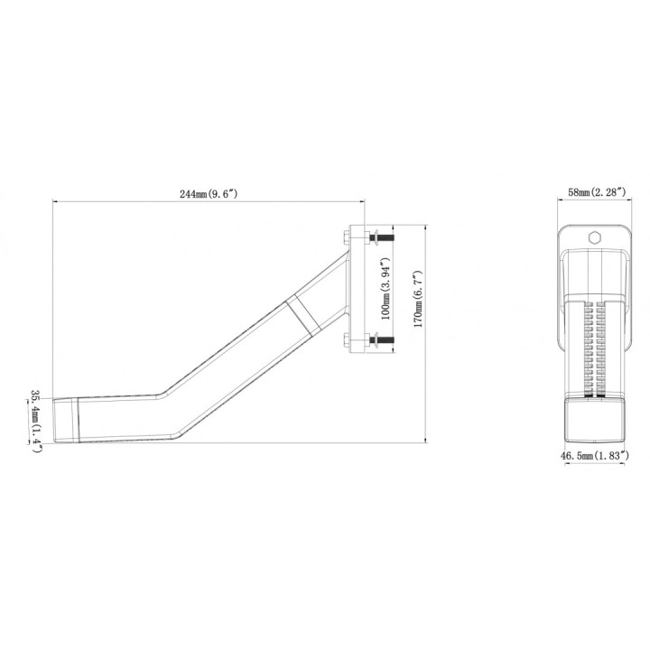 Lampa robocza LED narożna Prawa