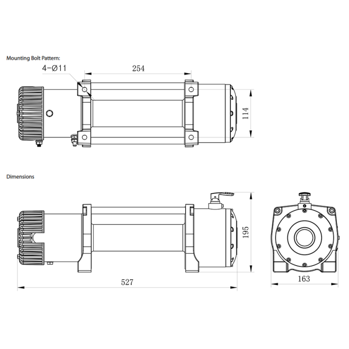 Wyciągarka XTR 12000 lbs [5443 kg] 12V