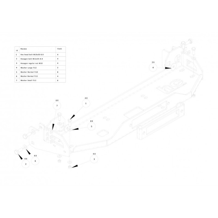 Toyota Land Cruiser 150 J150 J15 Prado 2013-2016 płyta montażowa wyciągarki