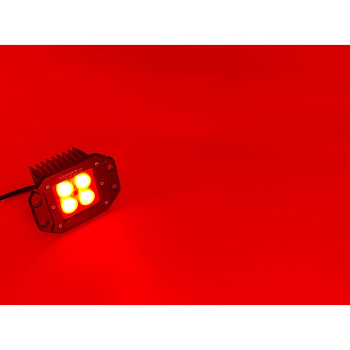 Lampa LED 4x3W Habitat Czerwona FLOOD z uchwytami montażowymi do zabudowy w zderzak