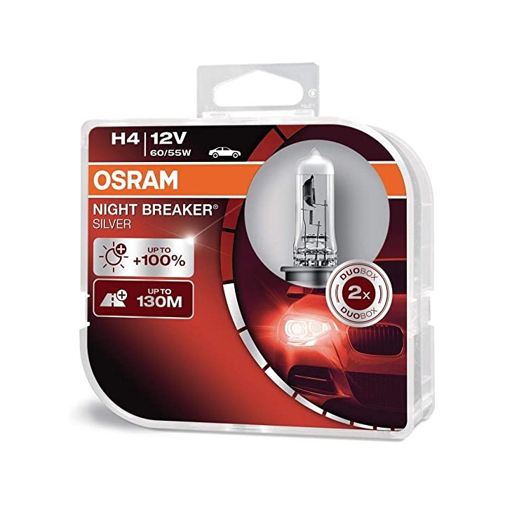 Żarówki H4 Osram Night Breaker Silver 100% - 2szt