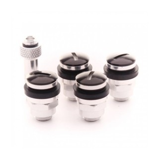 SET OF FLAT ALUMINUM AIR VALVES JR V1 - BLACK Wentyle
