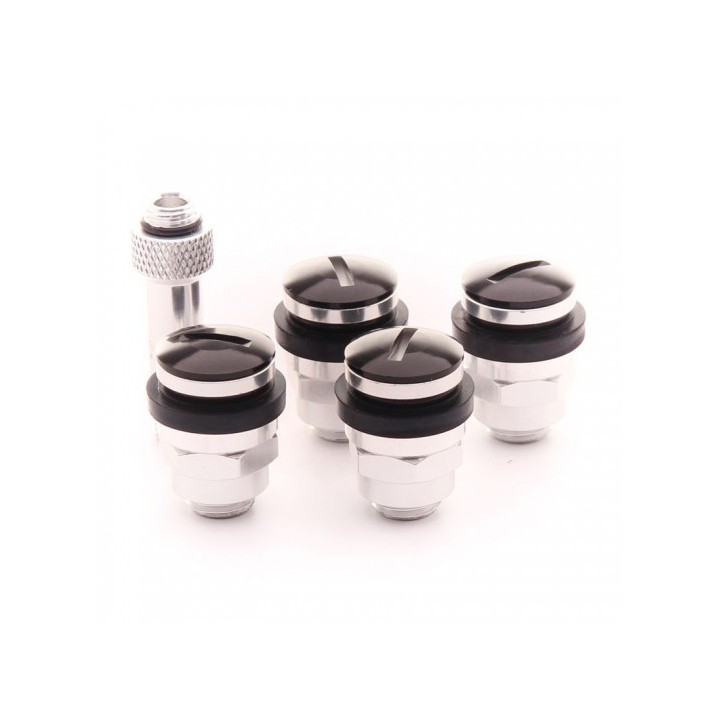 SET OF FLAT ALUMINUM AIR VALVES JR V1 - BLACK Wentyle