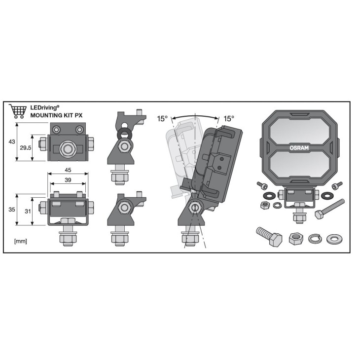 Cube PX Ultra-Wide Beam Osram 1500lm 684x1134x1171mm