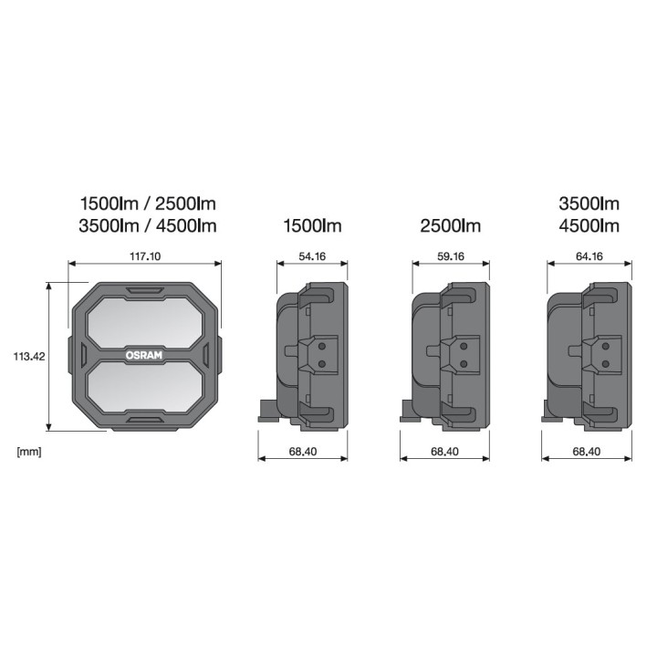 Cube PX Wide Beam 4500lm 64x117x113mm