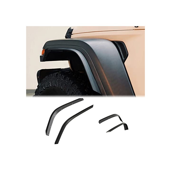 MAIKER FRONT & REAR FENDER FLARES COMPATIBLE WITH 2018-2021 JL & JLU UNLIMITED 4XE 2/4 DOORS, OFF-ROAD WHEEL FLARES LINER 4 PCS(