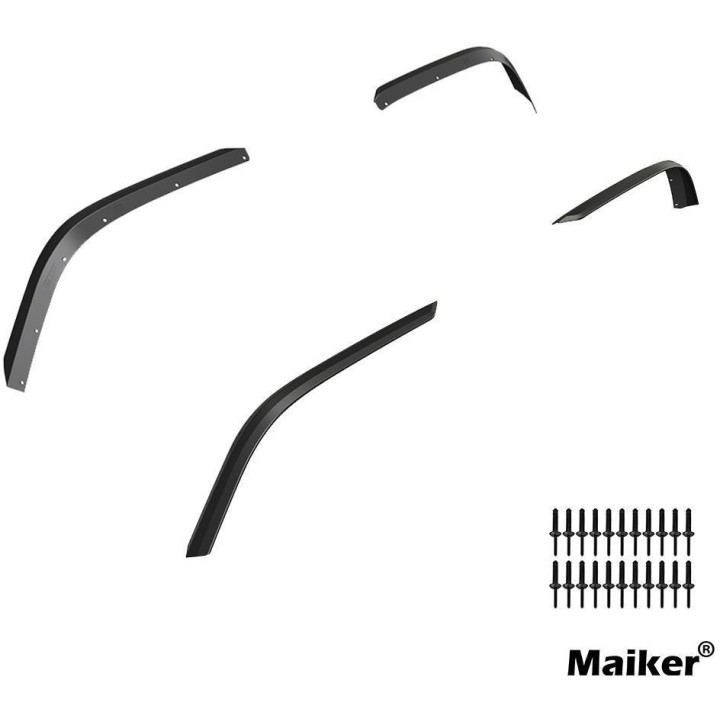 MAIKER FRONT & REAR FENDER FLARES COMPATIBLE WITH 2018-2021 JL & JLU UNLIMITED 4XE 2/4 DOORS, OFF-ROAD WHEEL FLARES LINER 4 PCS(