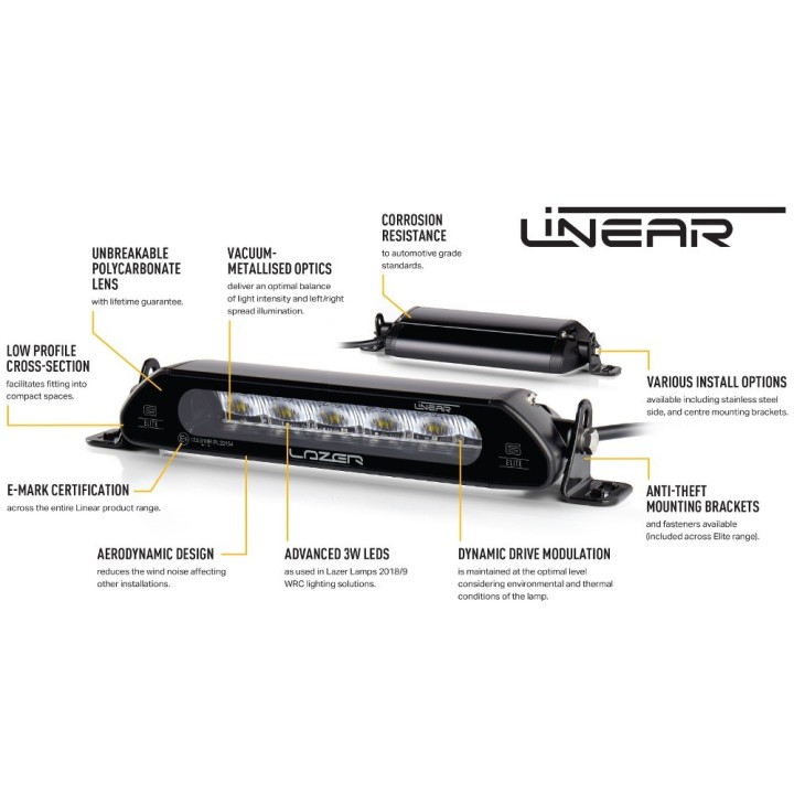 Zestaw dwóch lamp LAZER Linear 6 Elite - Volkswagen Caddy