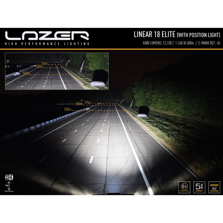 LAZER Linear 18 Elite ze światłami pozycyjnymi – 12 150 lm