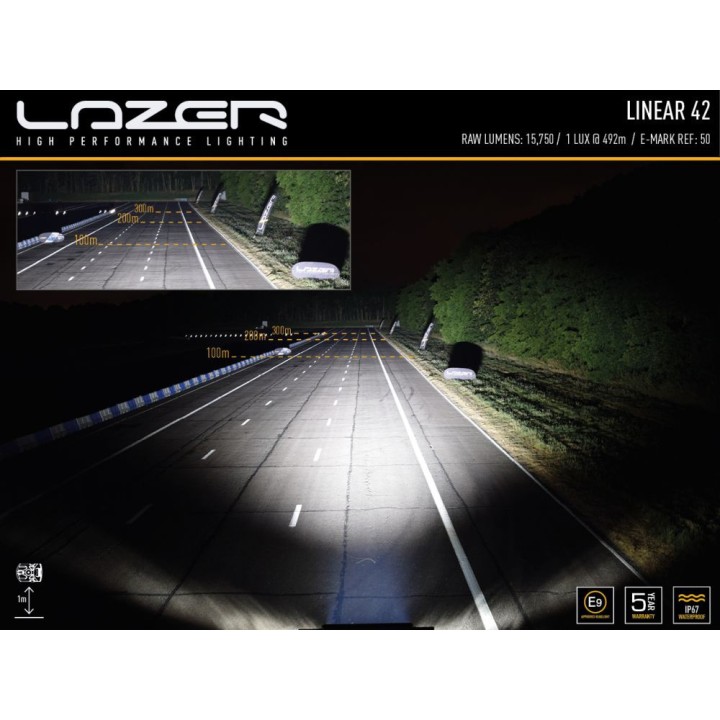 Lampa LAZER Linear 42 z zestawem do montażu na dachu