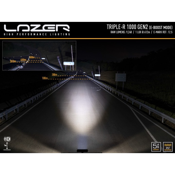 LAZER Triple-R 1000 Gen2 – panel LED 9240 lm, ECE R149