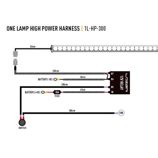 Wiązka do podłączenia pojedynczej lampy 12V o wysokim napięciu - LAZER T-Evolution , Triple-R (Gen2) - ujęcie 2