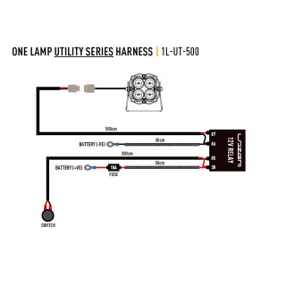 Wiązka do podłączenia pojedynczej lampy 12V - serii LAZER UTILITY - ujęcie 2