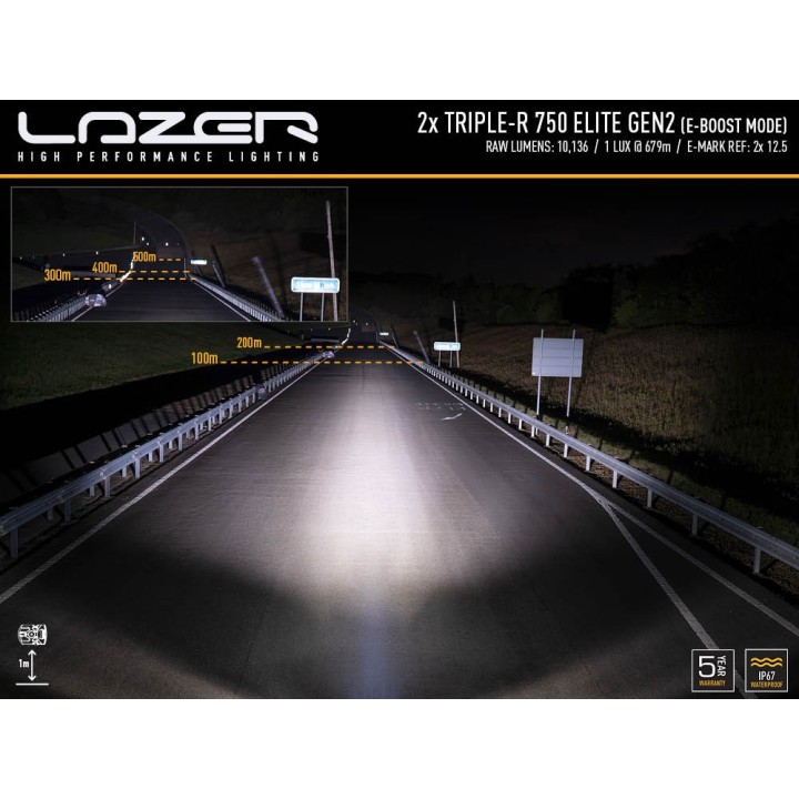 Zestaw dwóch lamp LAZER TRIPLE-R 750 Elite (Gen2) - RAM