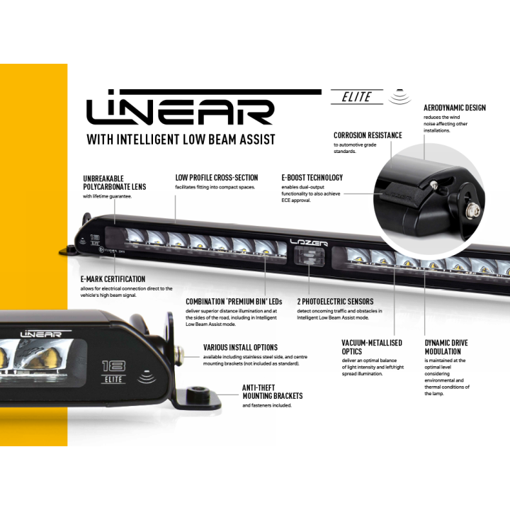 Zestaw lampy LAZER Linear 18 Elite i-LBA - Toyota RAV4